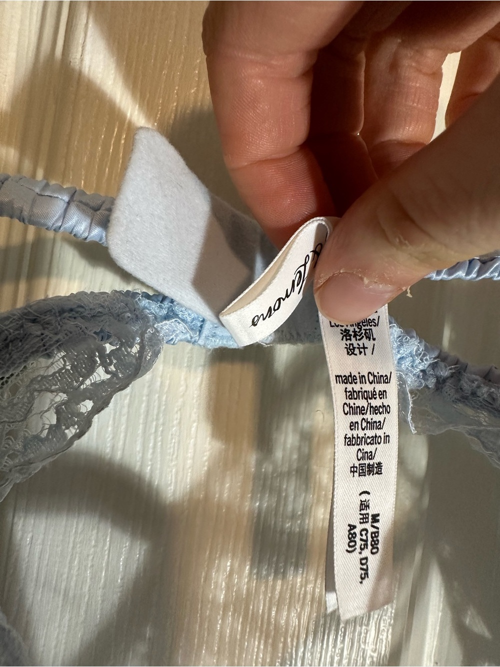 For Love And Lemons Pale Blue Lace Strappy Teddy - Picture 4 of 4